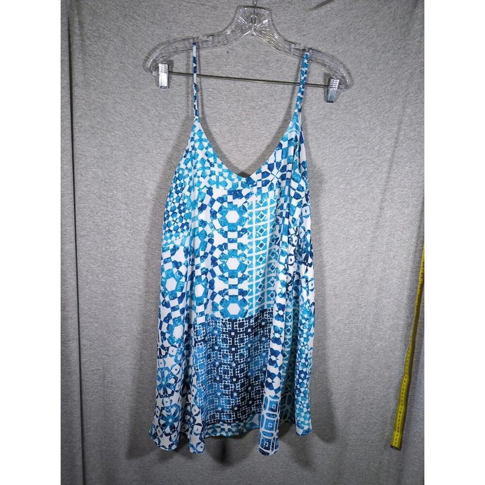 Leith Slip Dress Womens Small Sleeveless Boho‎ Travel Resort Eclectic Mix Print